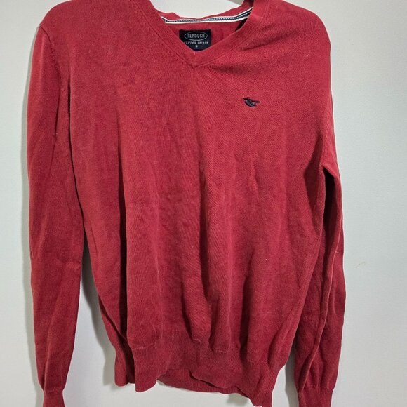 Men V neck sweater color red size S - Picture 1 of 2